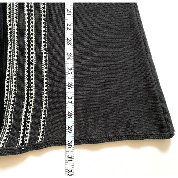 RBX Tie Front Sweater Womens Size L Dark Gray White Fluted Ribbed Knit Sleeves - Picture 16 of 16